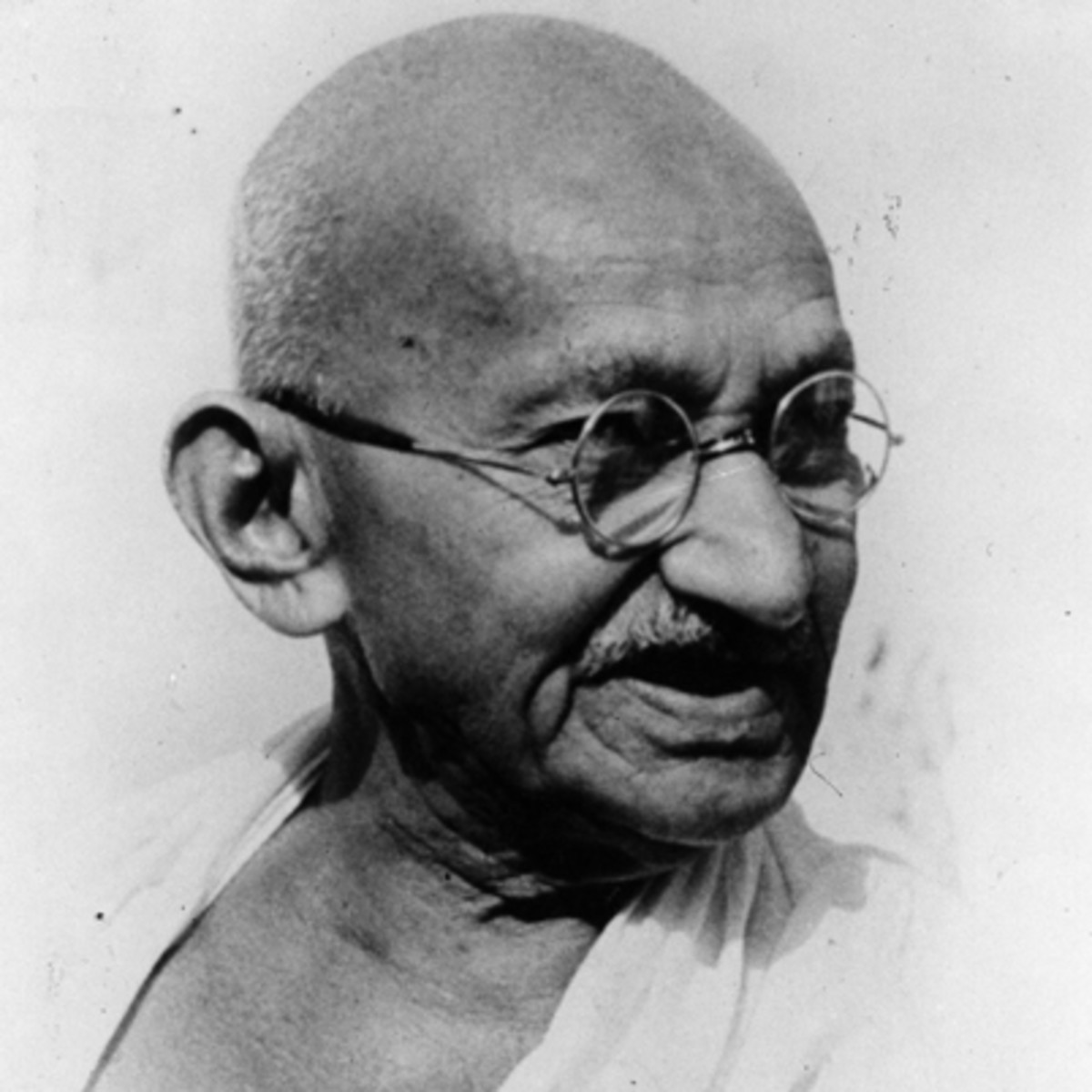 Famous portrait of Mahatma Gandhi, the famous Indian leader.