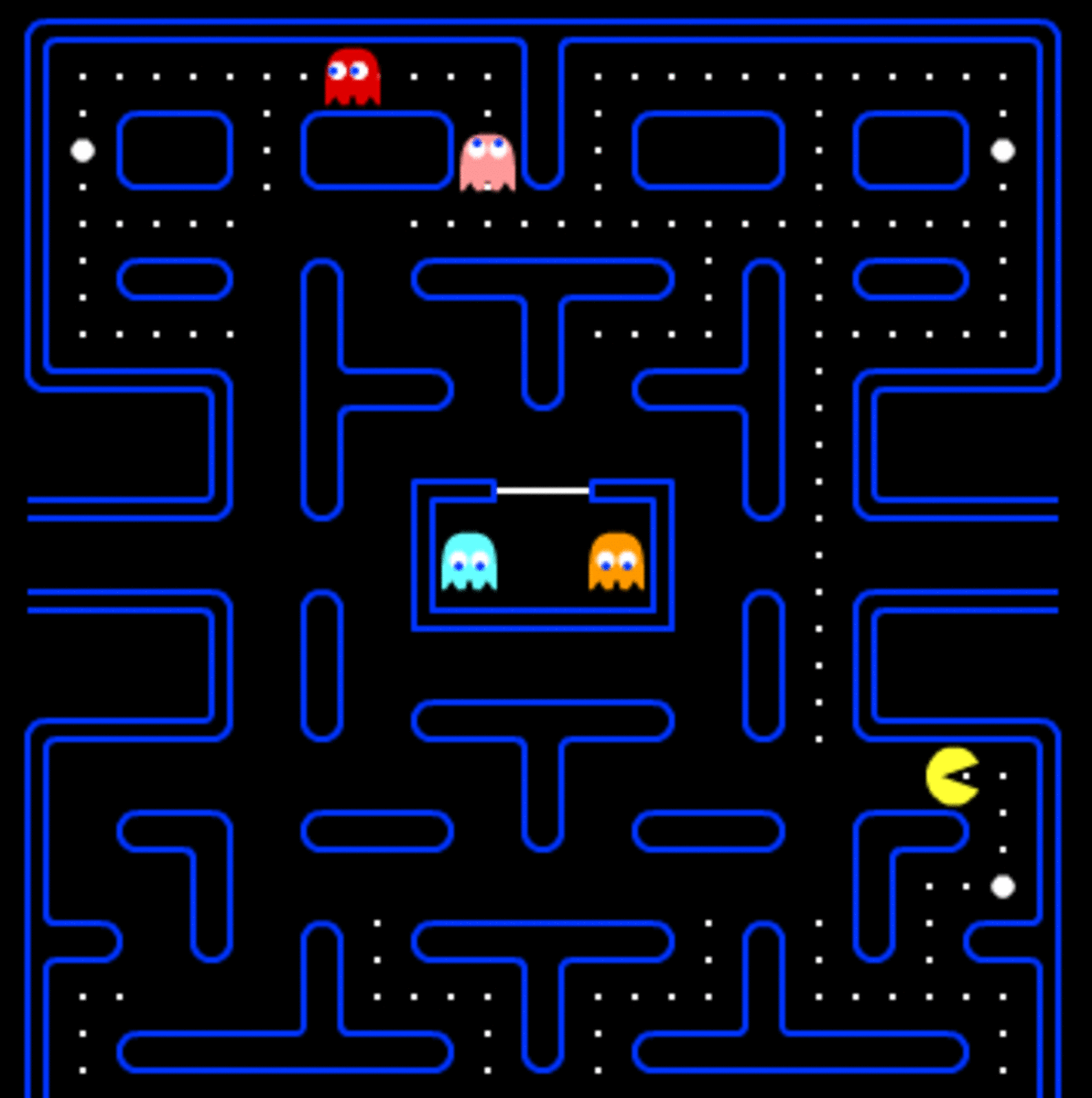 The famous wrap-around maze of "Pac-Man."