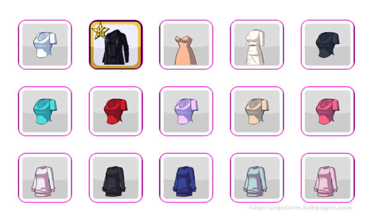 Kim Kardashian: Hollywood Game Clothing Guide - Shirts, Dresses & Outfits (No Hearts or Stars)