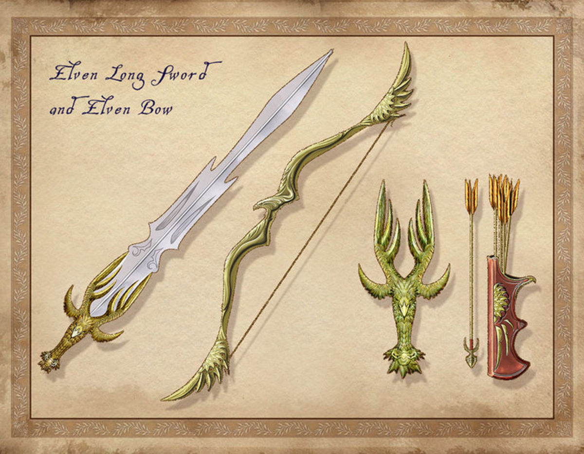 An example of traditional Elven weaponry. While you may not use many weapons, having a warrior or ranged follower is important.