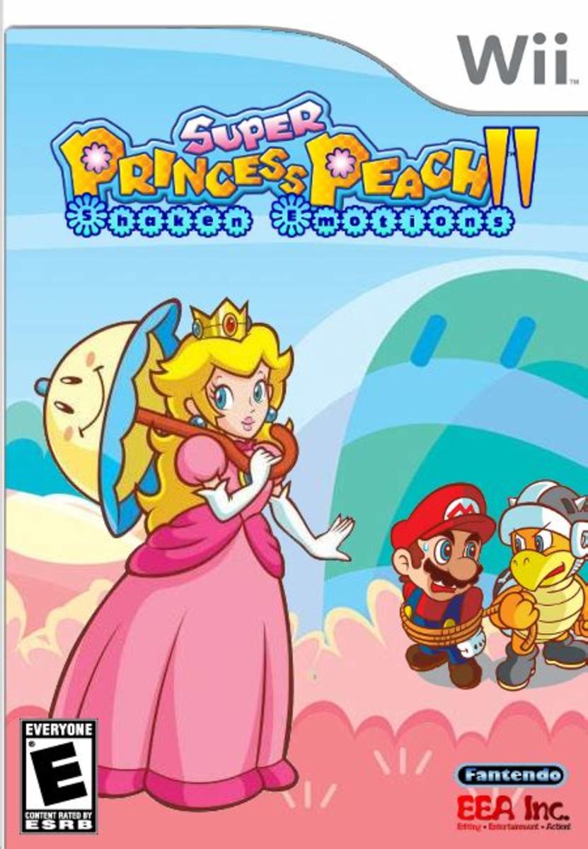 Fan art depicting box art for a fictional Nintendo Wii sequel to "Super Princess Peach." Created by Fantendo user McQueenMario.