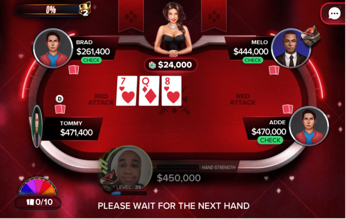 The "Poker Heat" Red Attack table.