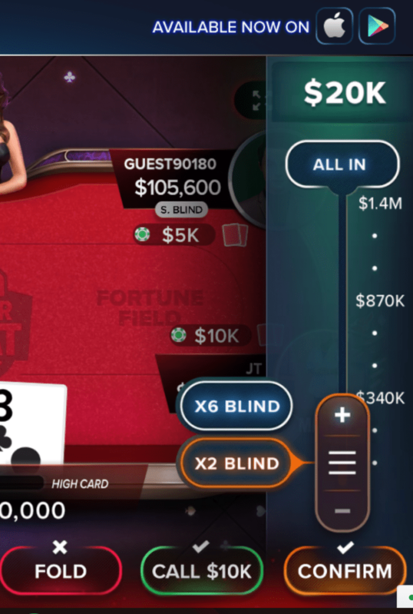 "Poker Heat" bet controls.