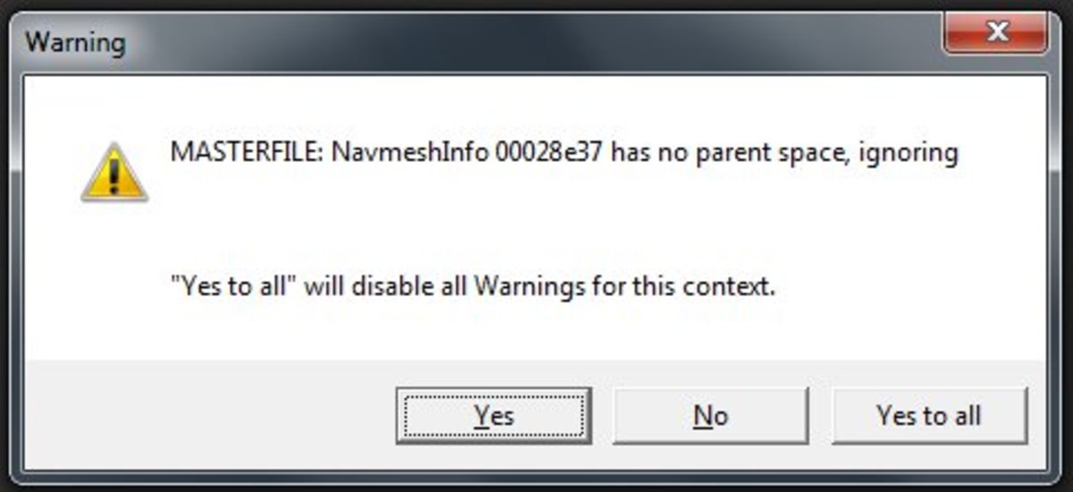 This is the first warning you'll see when you load up the editor. (As of the current build.)