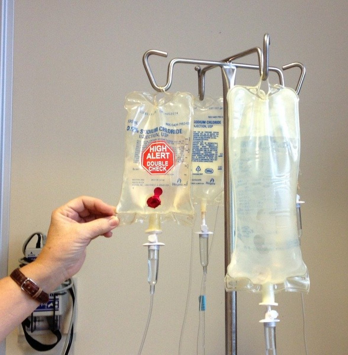 Here is what the IV bags look like for chemo. 