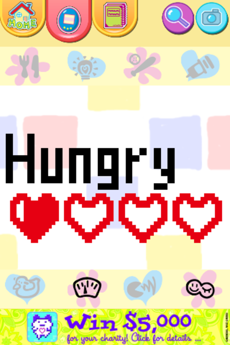 This hunger bar shows that the Tamagotchi is very hungry - almost starving!