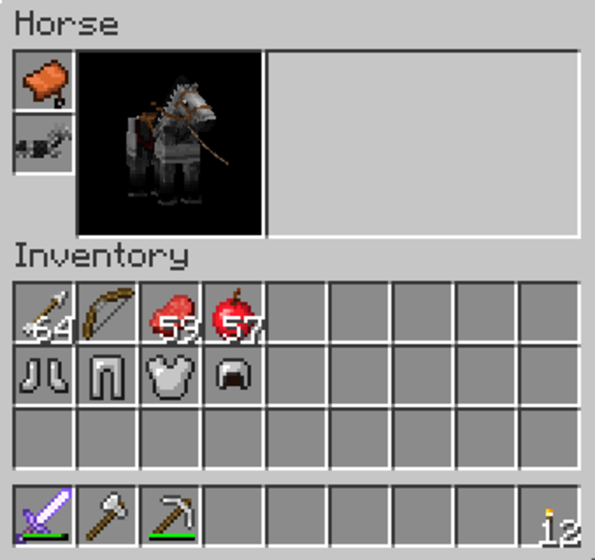 Horses can be equipped with horse armor.
