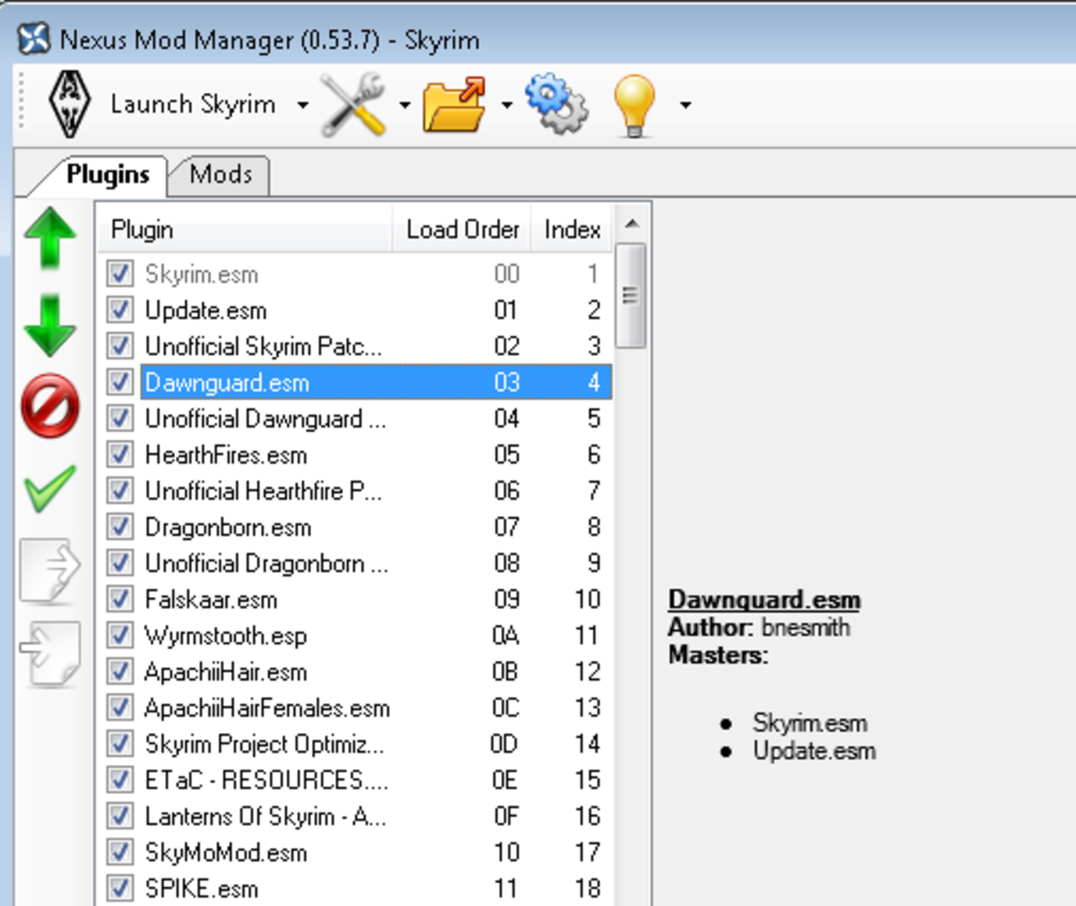 How to manage the plugin load order using Nexus Mod Manager.