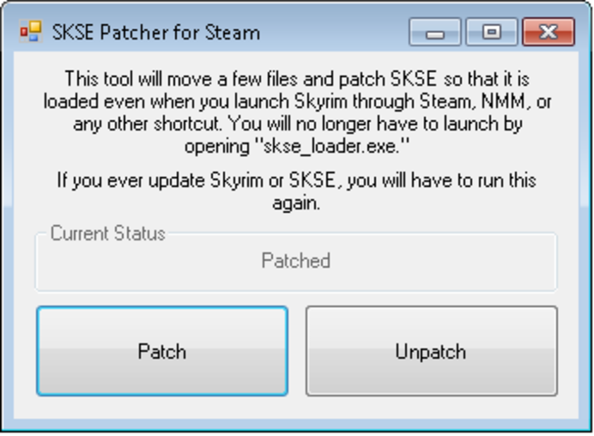 How to patch SKSE so that it launches correctly when you use Steam to launch Elderscrolls V Skyrim.