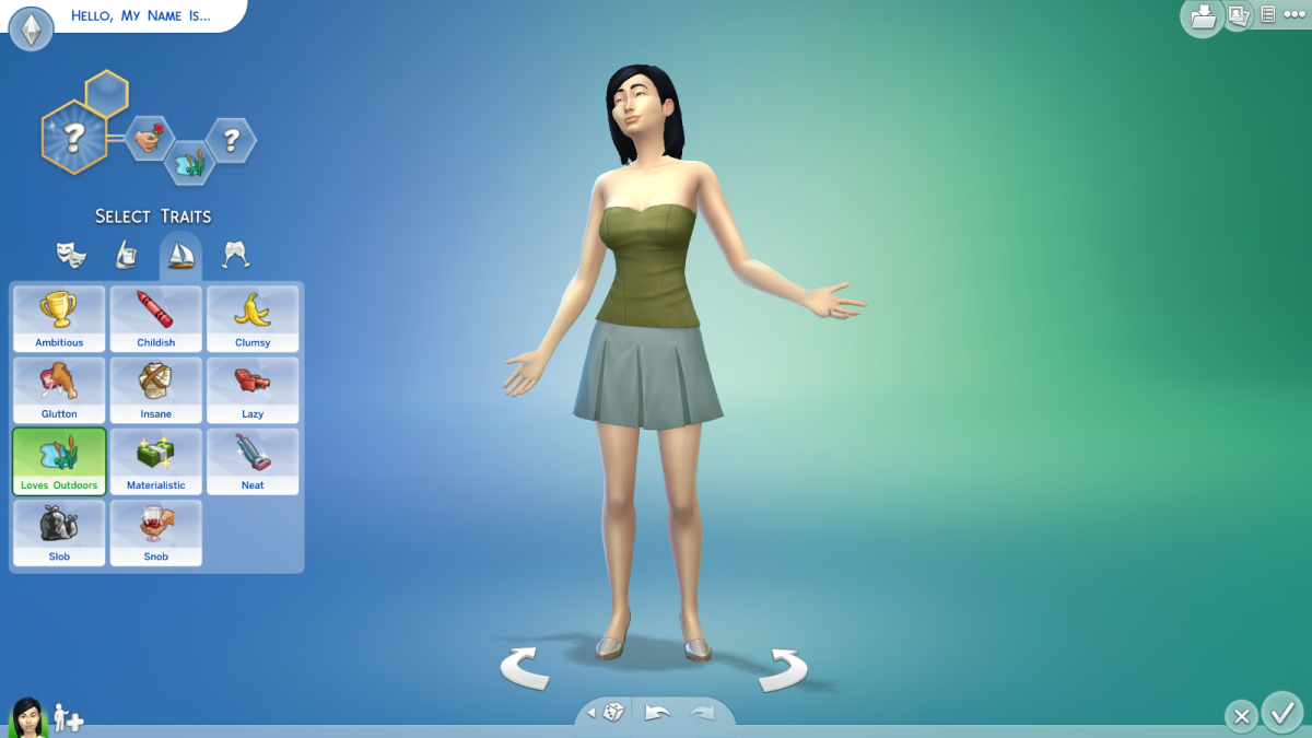 The Nature Aspiration in "The Sims 4."