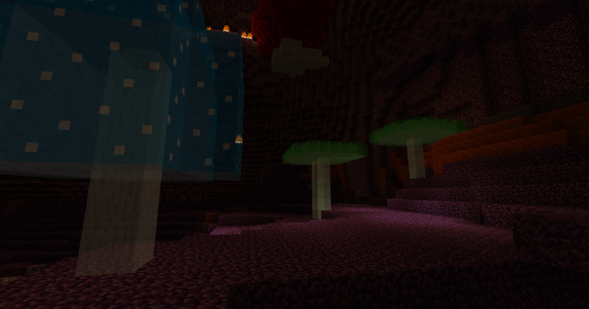 Natura's glowing mushrooms do a great job of brightening up the Nether without breaking the dimension's gloomy atmosphere.