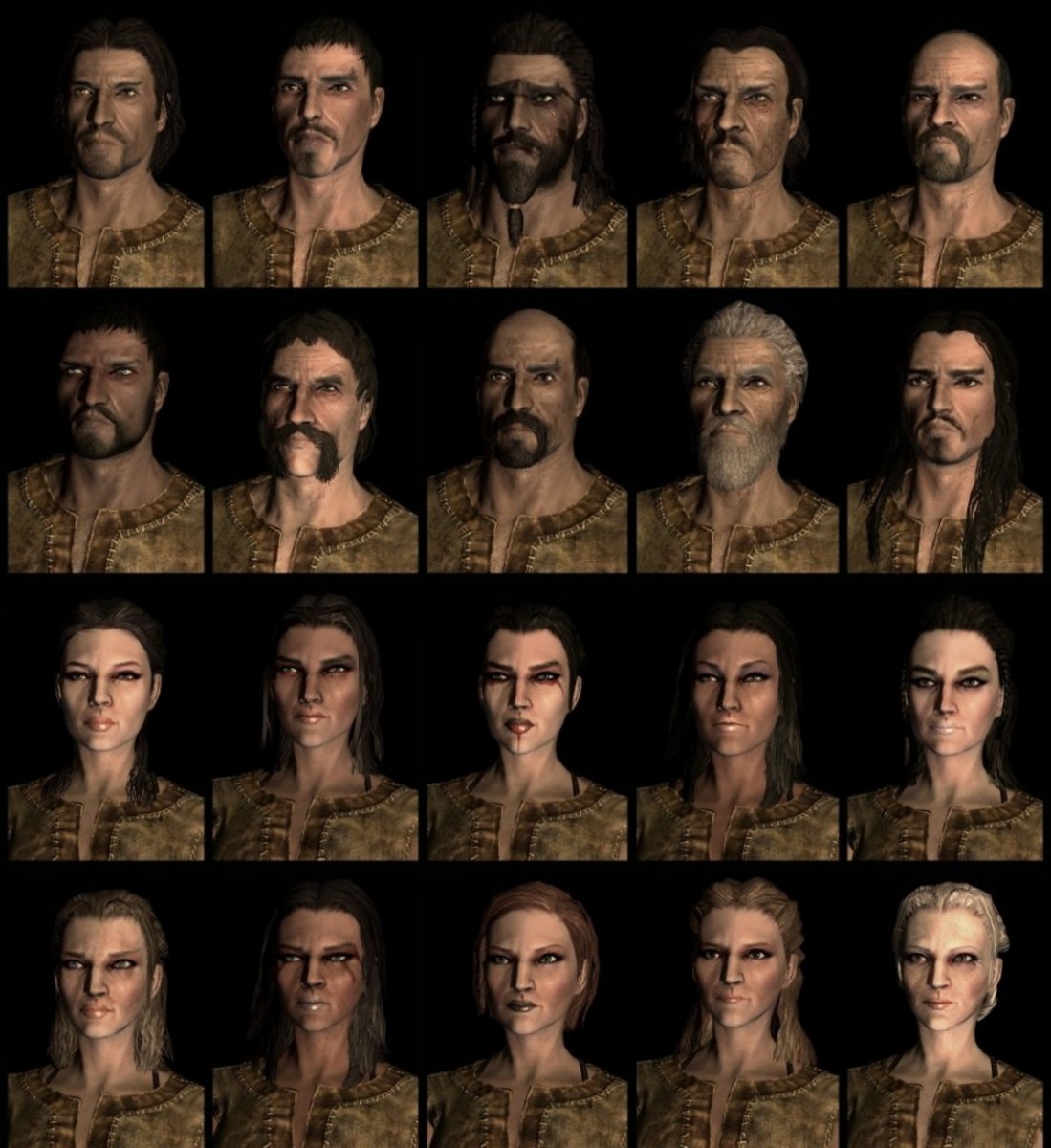 A compilation of "Skyrim" Imperial faces 