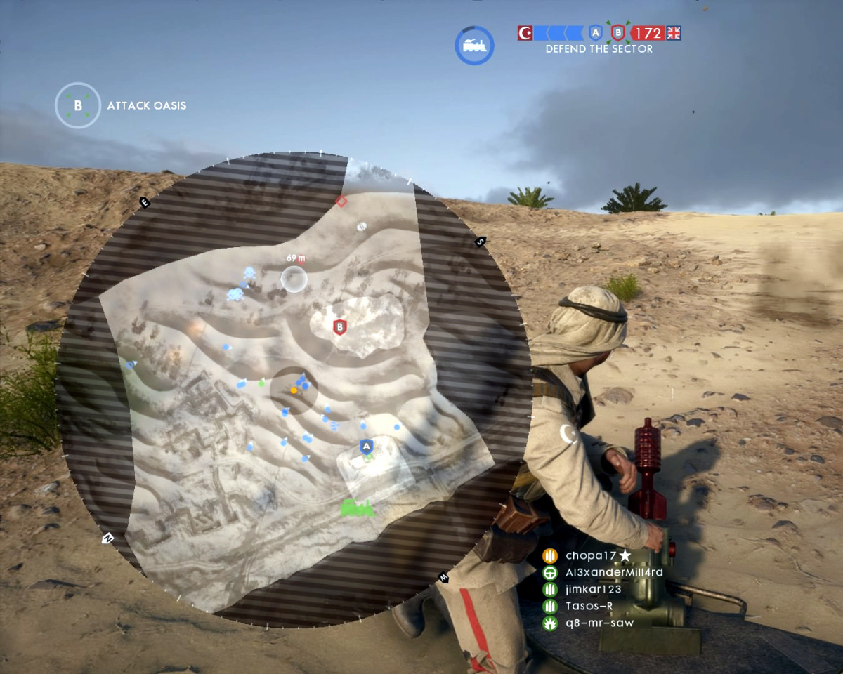 Sand dunes make for convenient cover when deploying the mortar.