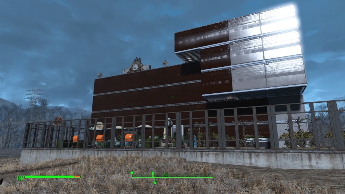 The Backside of Sanctuary Hills Manor: I had a lot of fun building this settlement. Since then, I've built something even more to my liking. Pictures coming soon!