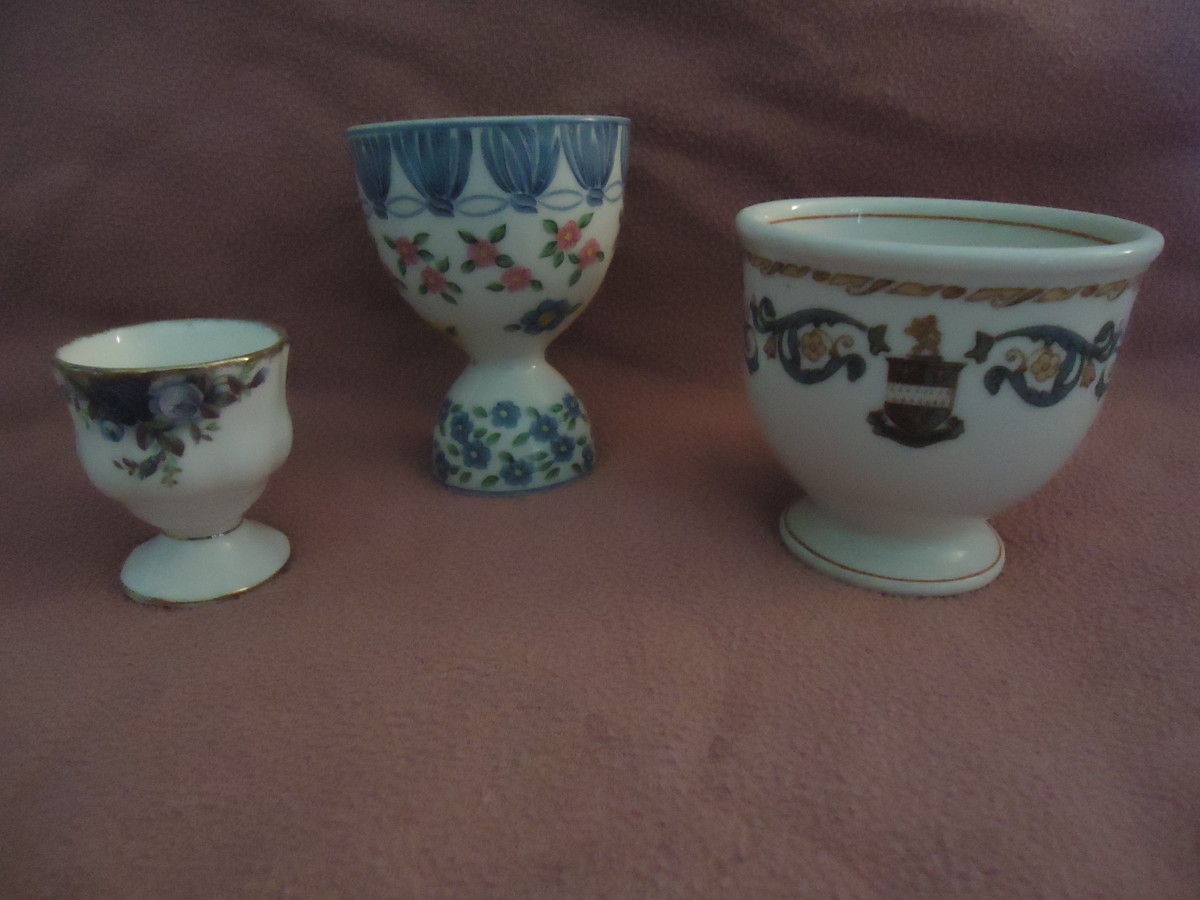 Three typed displayed: single, double and custard cup egg cups.
