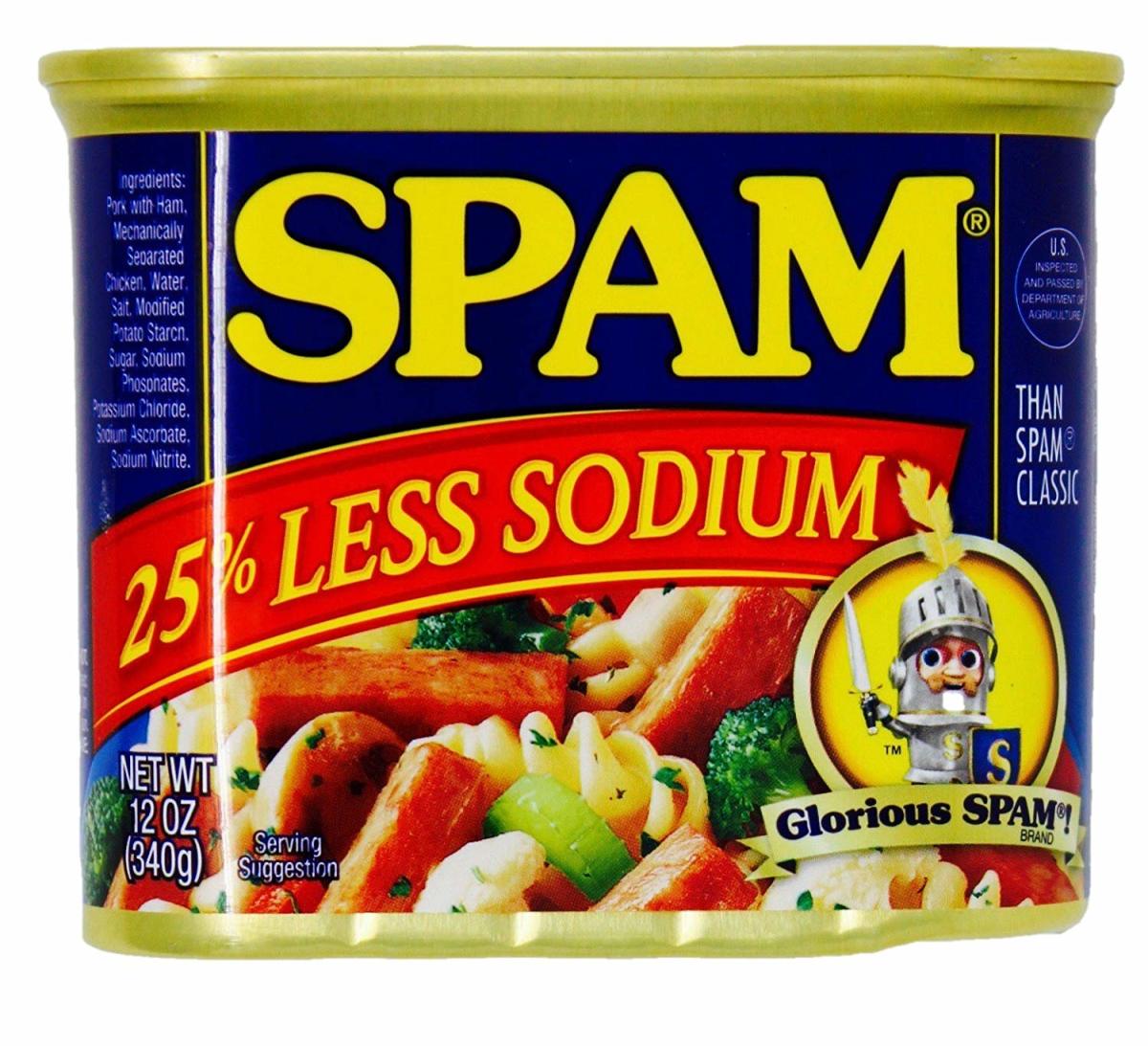 In 1986, SPAM with 25% less sodium was introduced into the marketplace. 