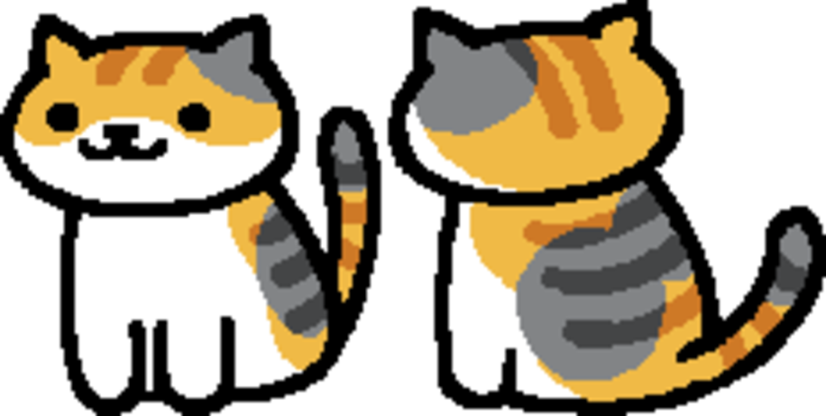 This is the in-game sprite for Tabitha in "Neko Atsume."