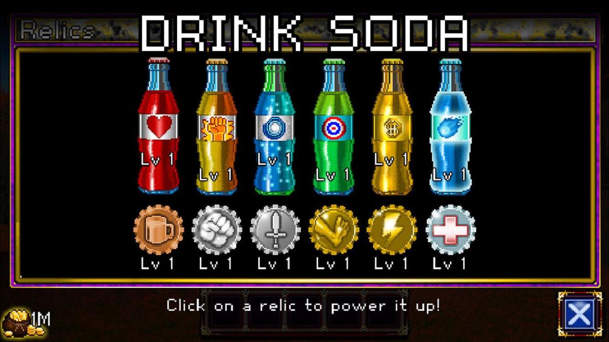 Permanent boosts come in the form of Sodas, attained when exploring new dimensions.