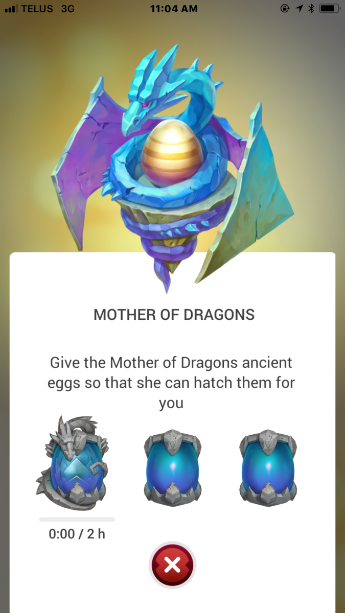 This egg is now with the Mother of Dragons and will take 2 hours to hatch if the rift does not move.