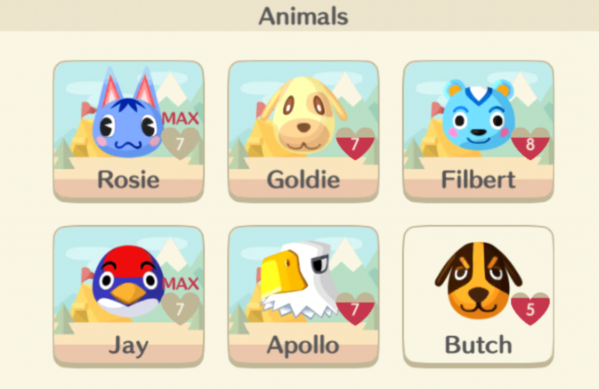 animals in "Animal Crossing: Pocket Camp"