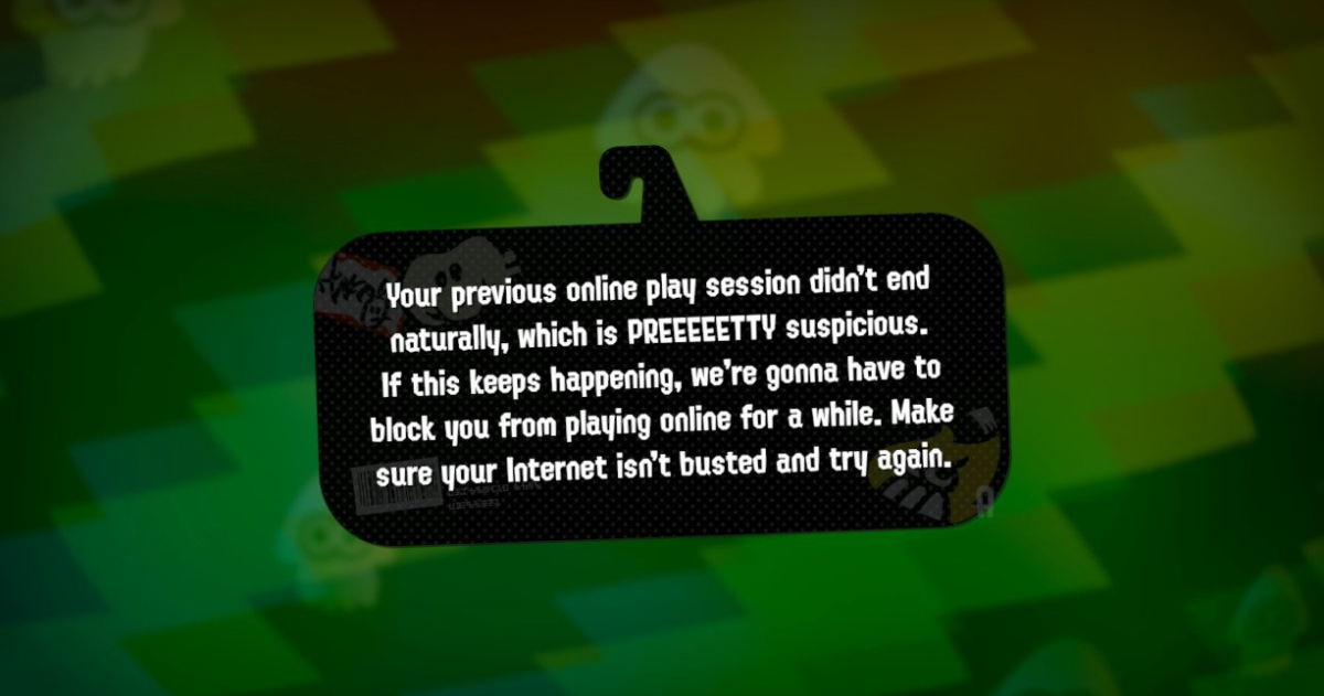 Screenshot of Nintendo Online not doing what I expect it to do, which is play online games.