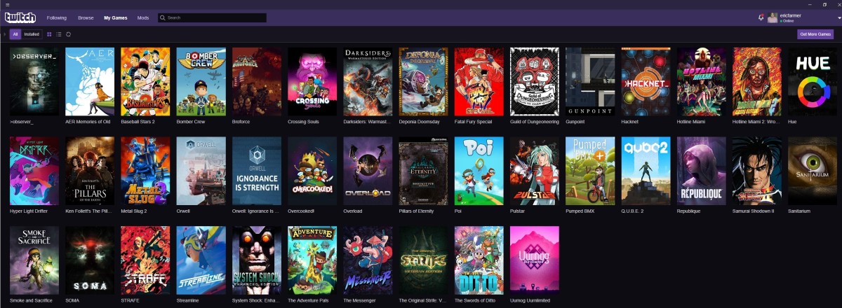 My Twitch game library.
