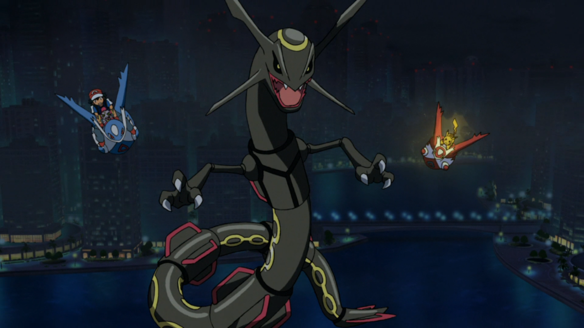 Shiny Rayquaza in the anime