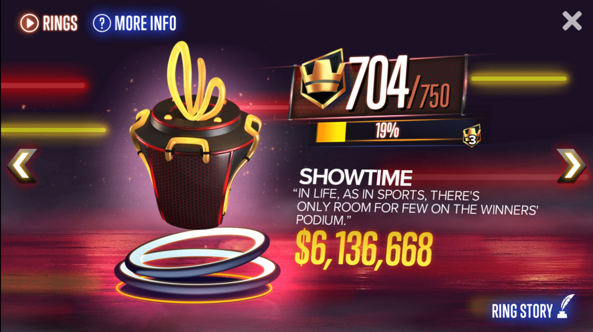 This is my progress towards getting the "Poker Heat" Showtime ring.