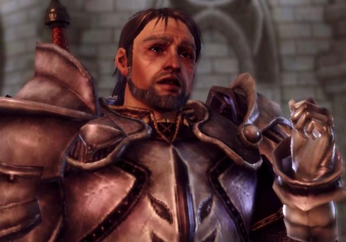 Knight Commander Greagoir as he appears in the game.