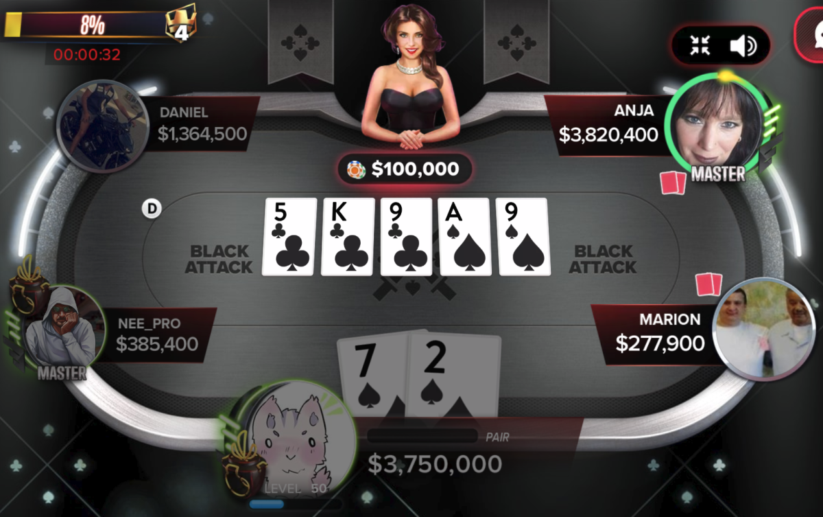 The "Poker Heat" Black Attack table.