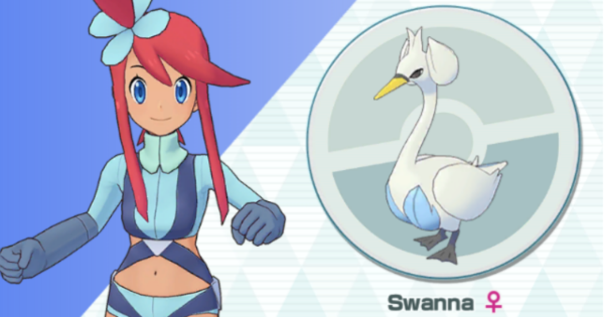 Skyla and Swanna in "Pokémon Masters"