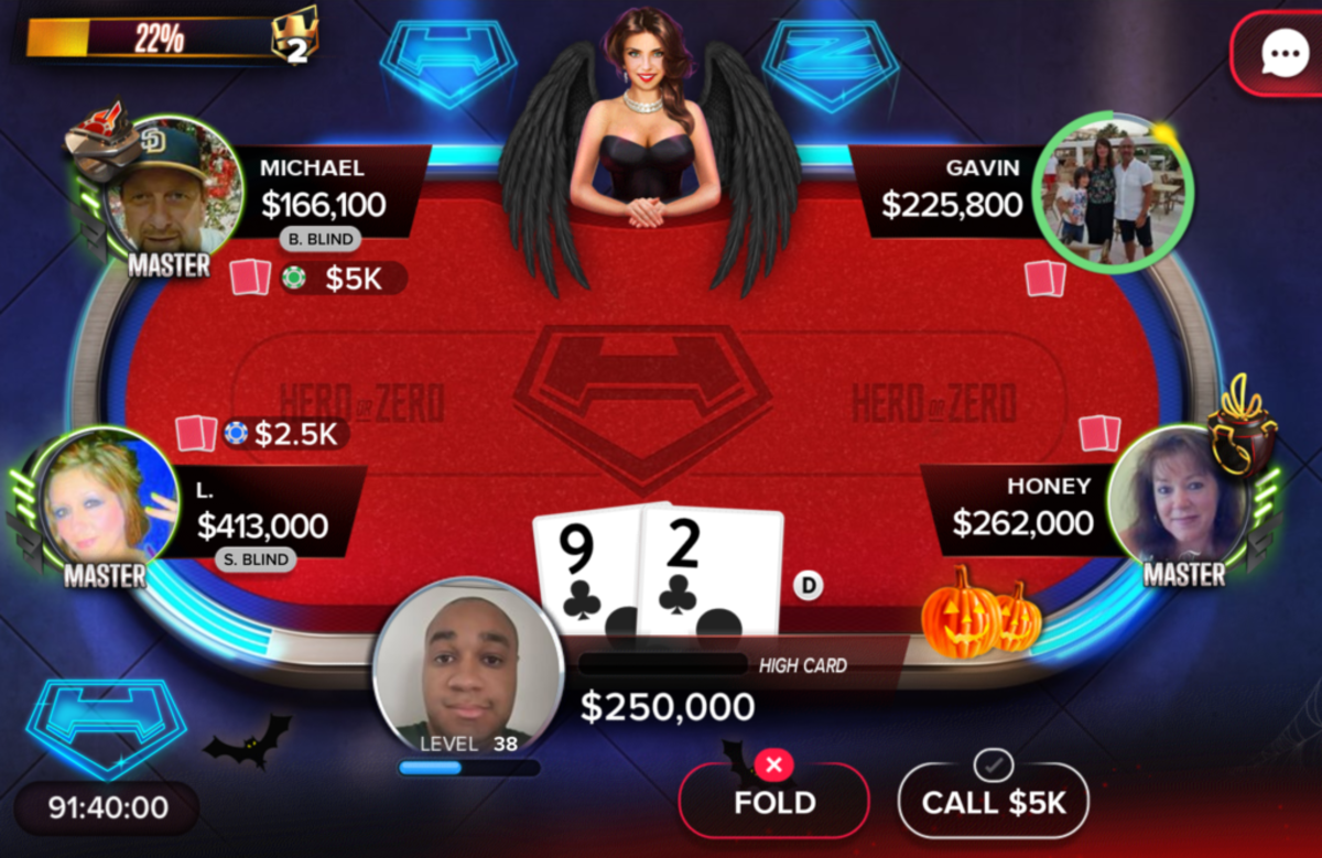 The "Poker Heat" Hero or Zero table