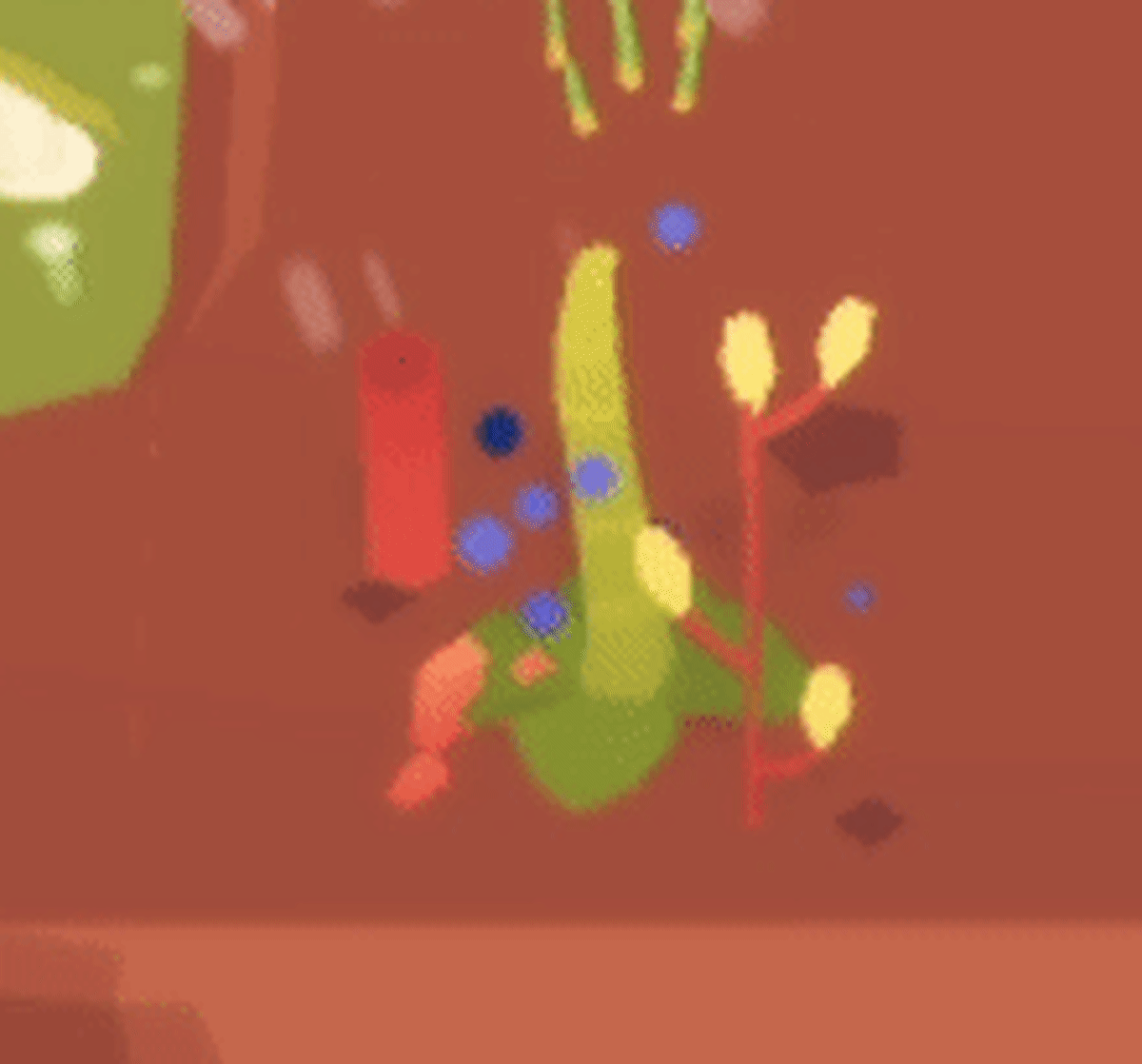 The easiest way to spot weeds is through the animated blue blobbies that float around the plant.