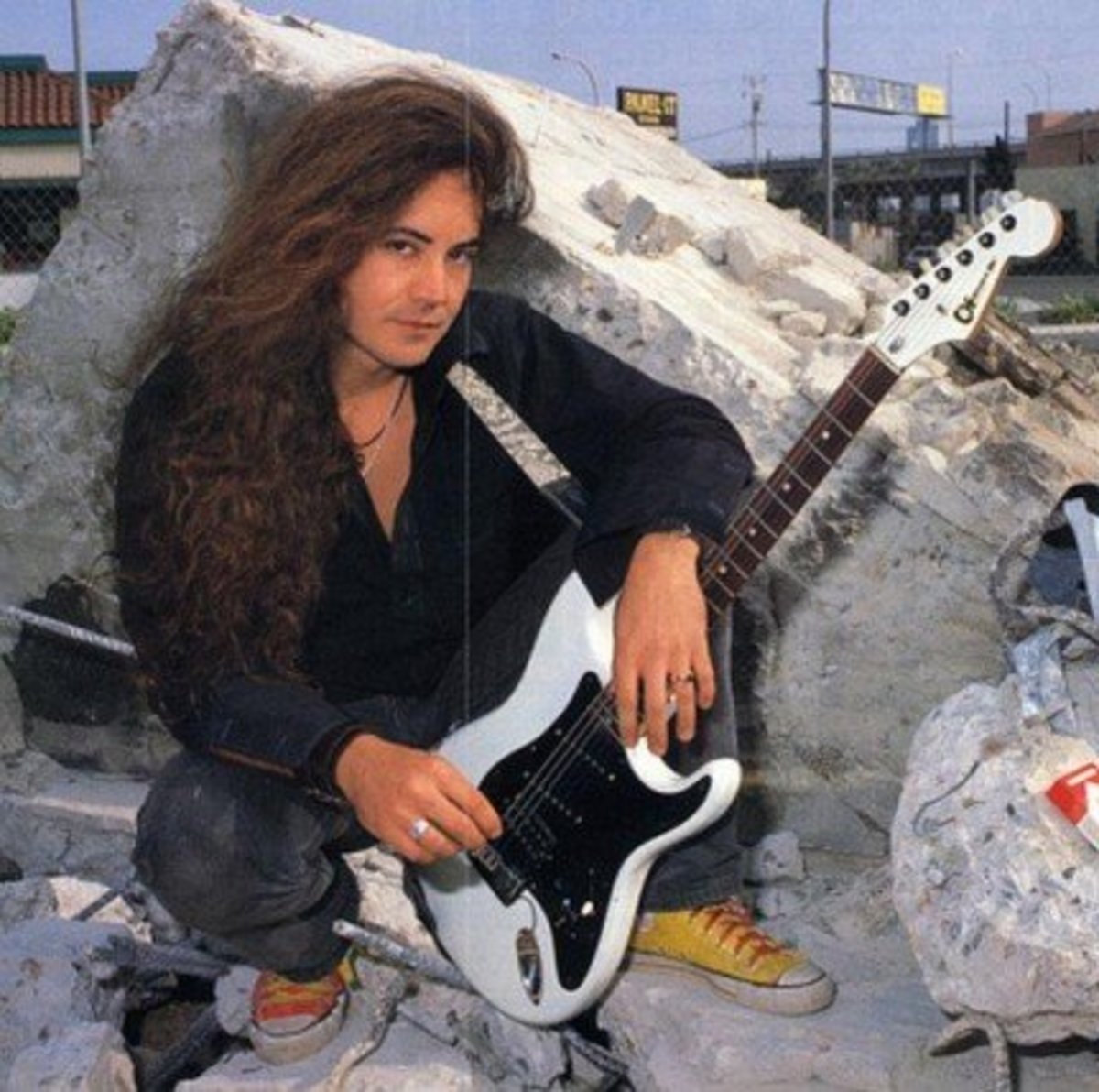 Jake E. Lee with his famous Charvel Guitar. 