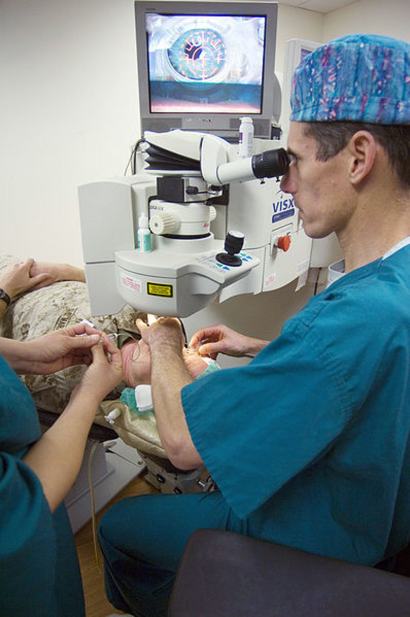 A surgeon performing Lasik surgery