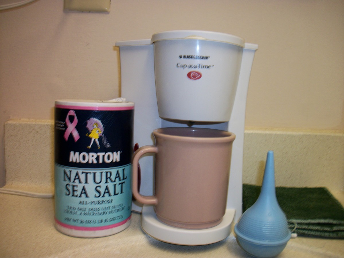 Use warm water, non-iodized, non-processed salt, and a bulb syringe or neti pot