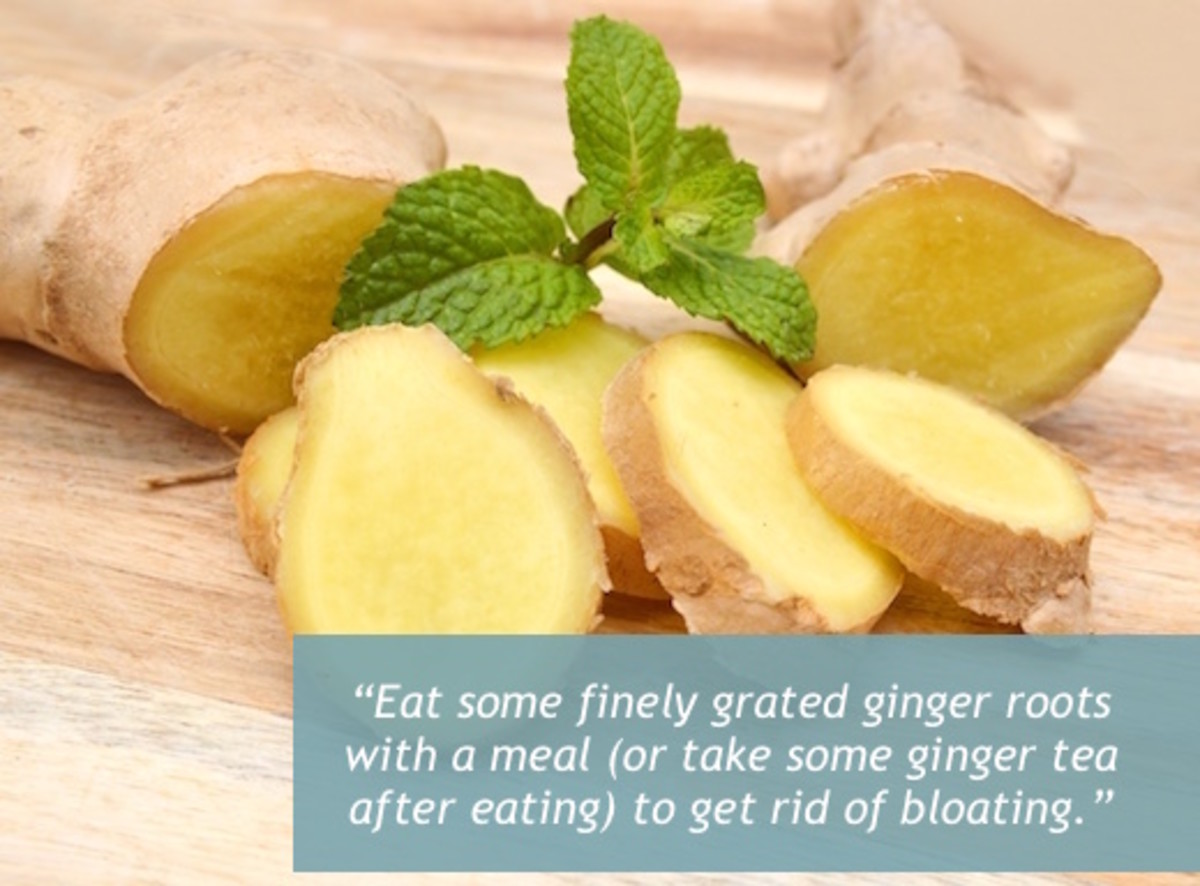 Ginger is one of many popular home remedies for bloating that people still use today.