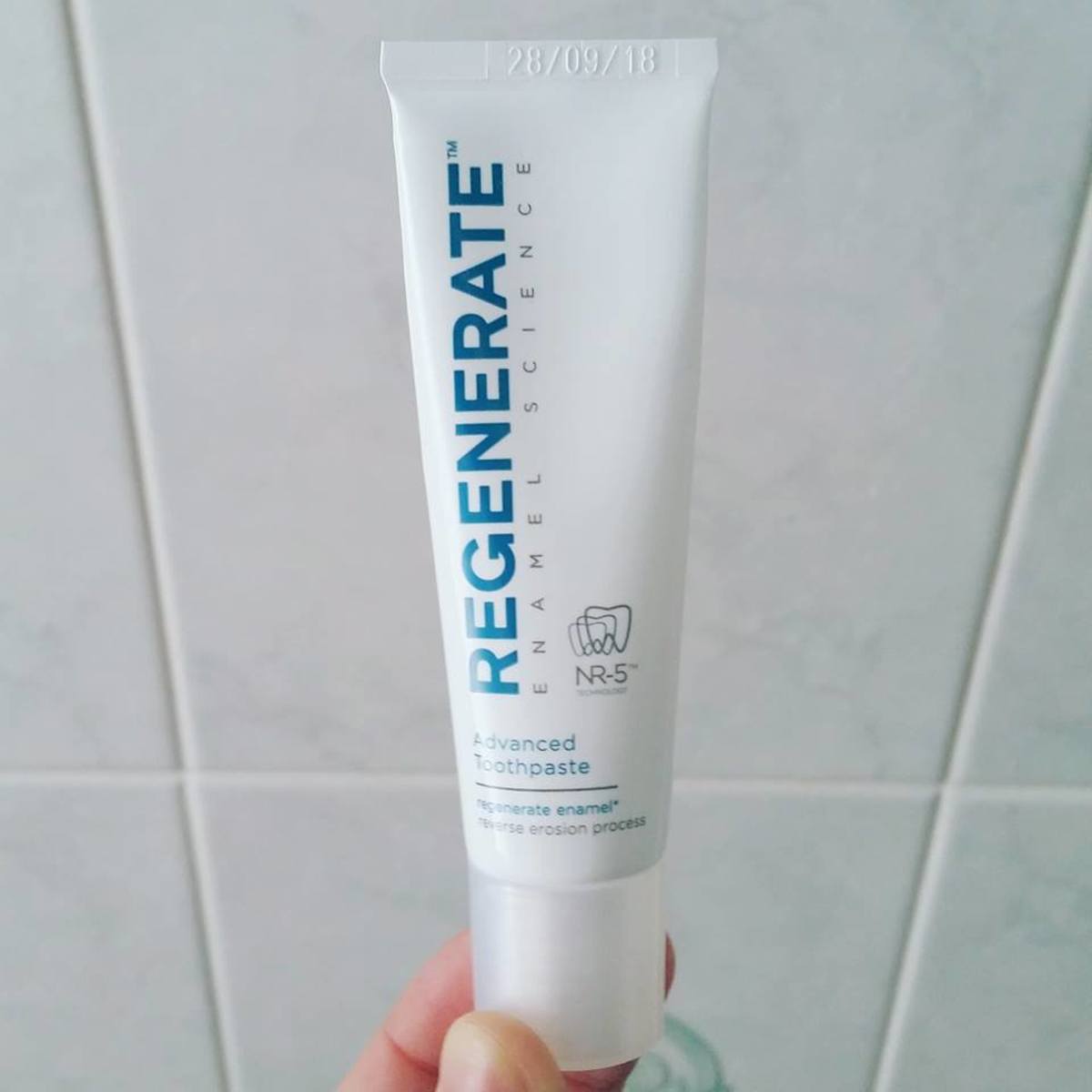 The tube of Regenerate Enamel Science Advanced Toothpaste that I used.