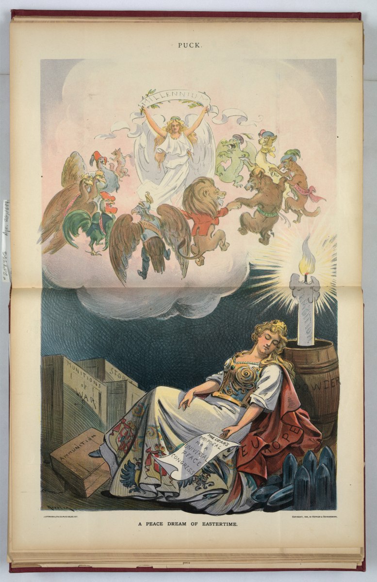 A peaceful dream of Eastertime (picture by Joseph Keppler, dated 1899)
