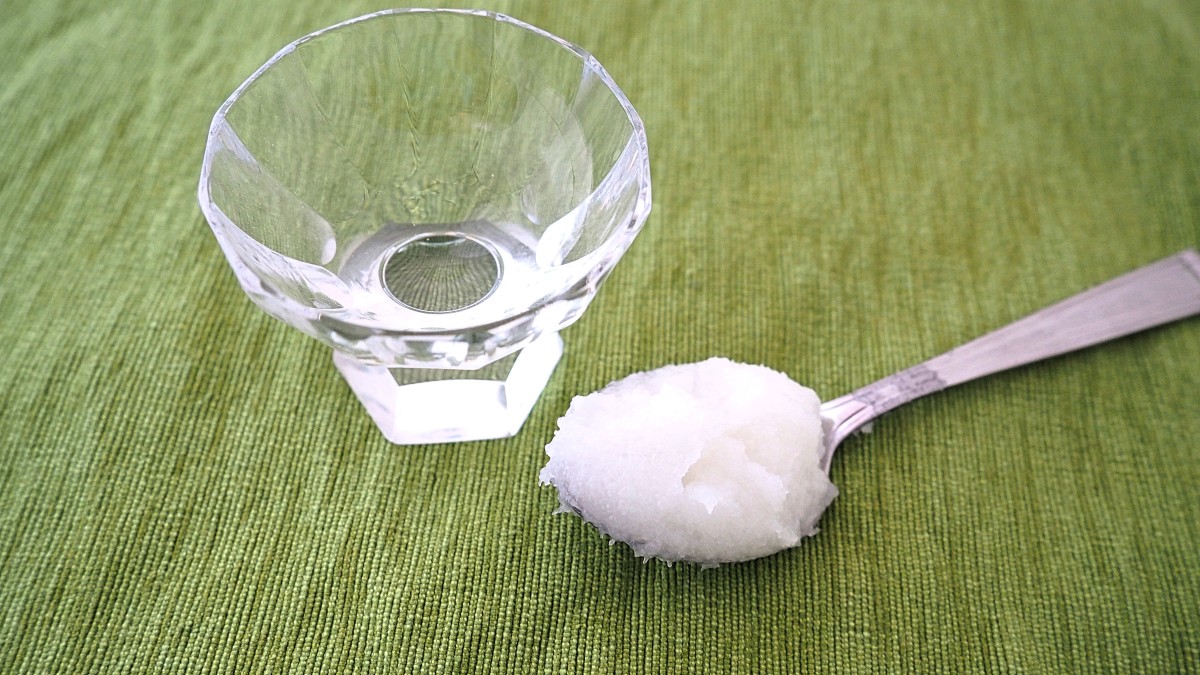 Coconut oil comes as a solid. You can either chew it until it becomes a liquid or heat it briefly in the microwave.