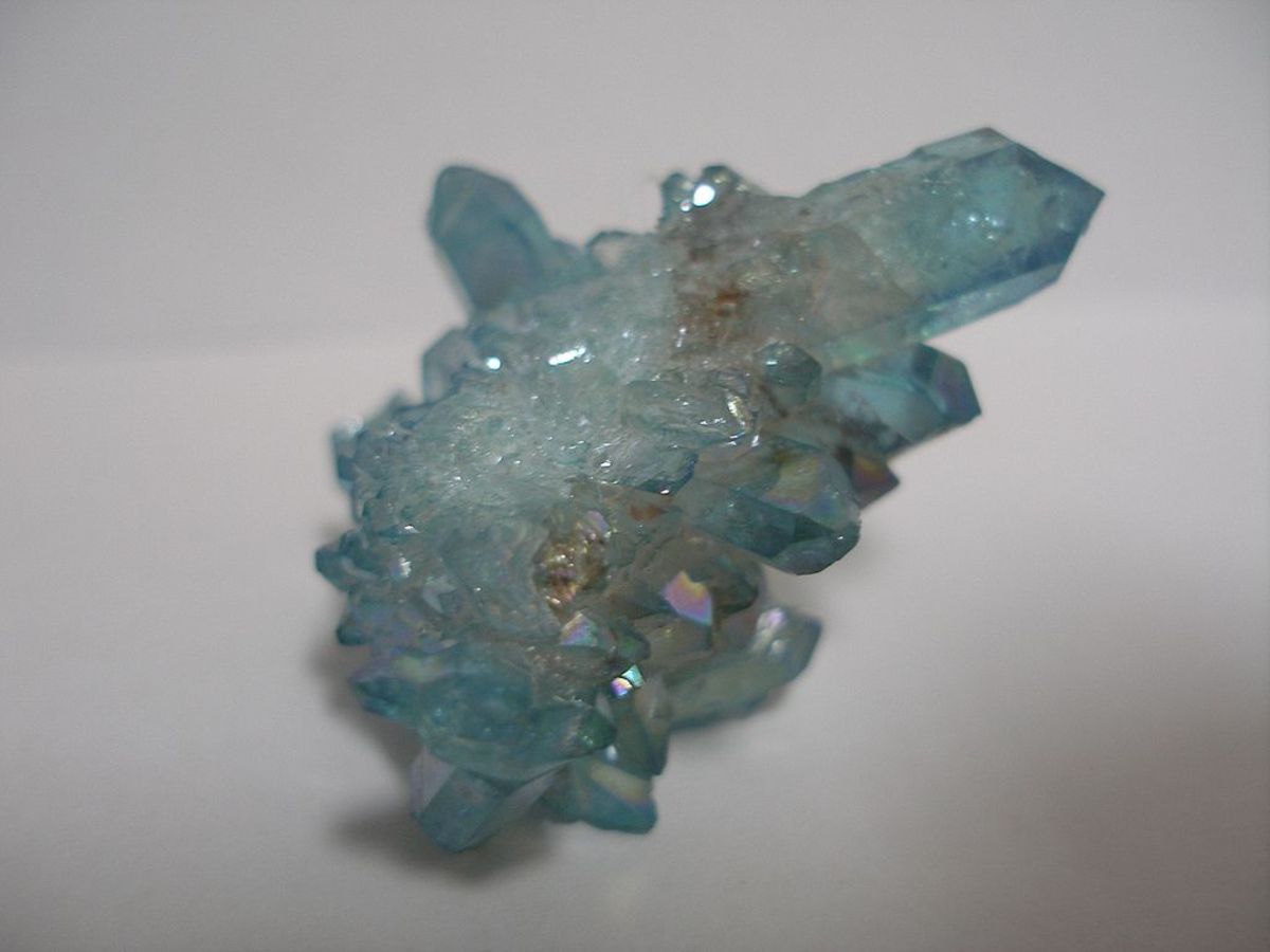 Aqua aura quartz is a treated form of clear quartz. 