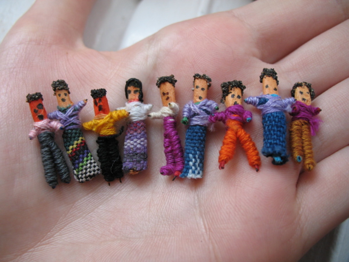 Guatemalan Worry Dolls are used to tell your worries and problems to.