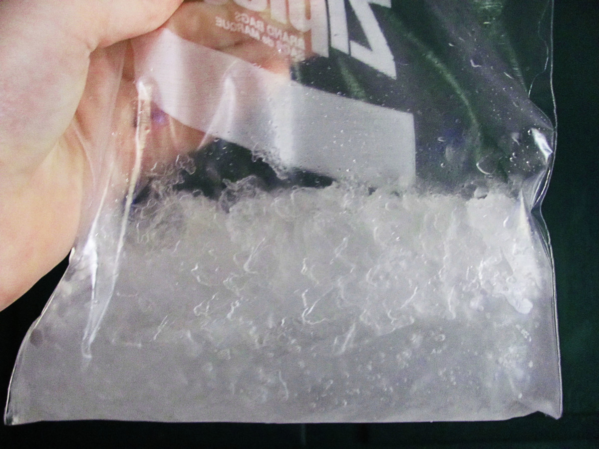 Make an ice pack with hand sanitizer.