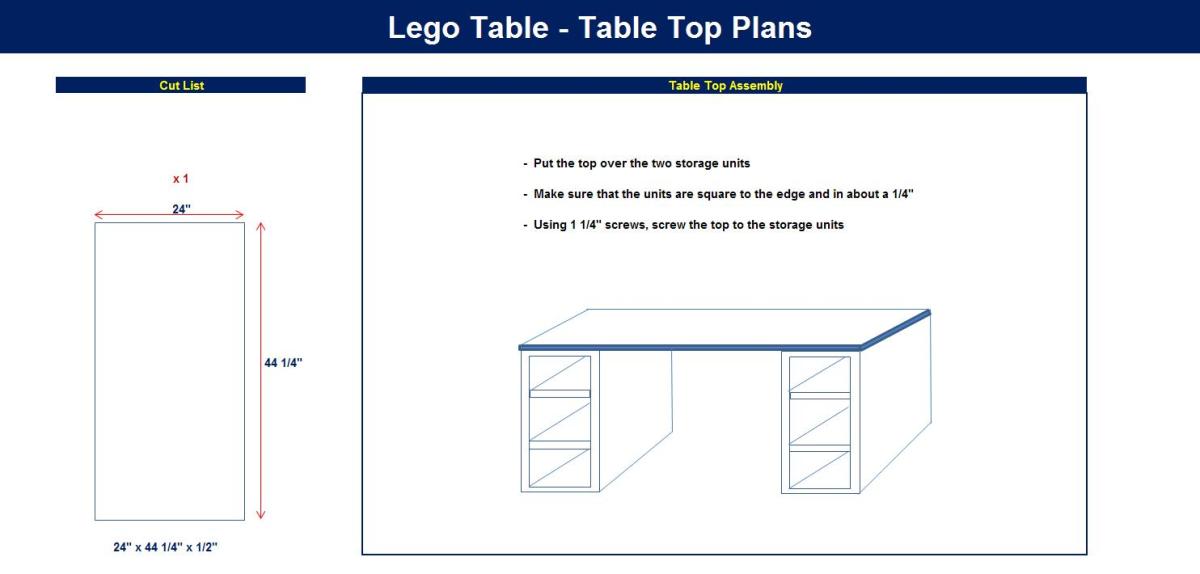 Lego table online dimensions