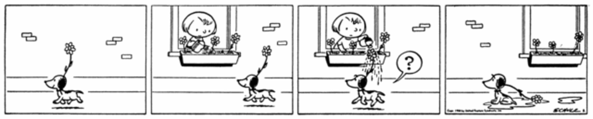First time Snoopy appeared in the comic, October 4, 1950