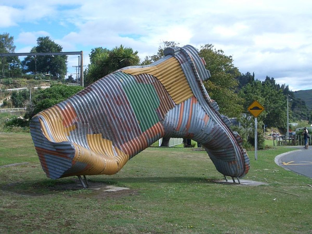 The town of Taihape, New Zealand makes a large statement about its claim to fame.