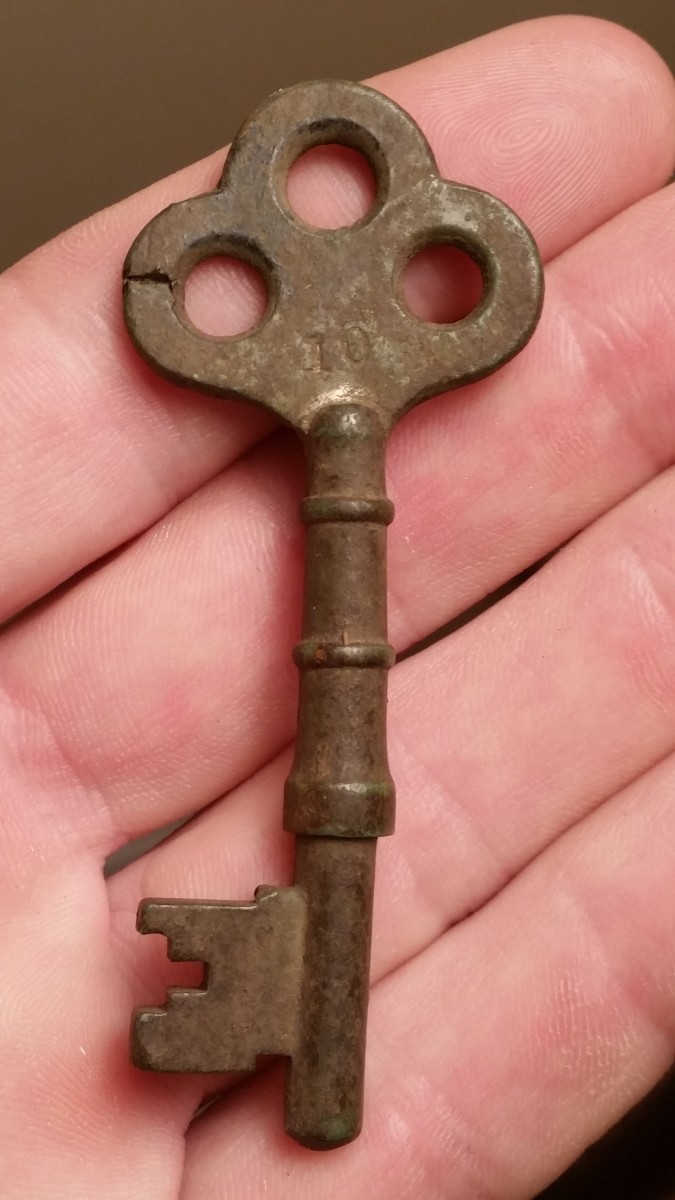 A skeleton key I found near a sidewalk with my metal detector.