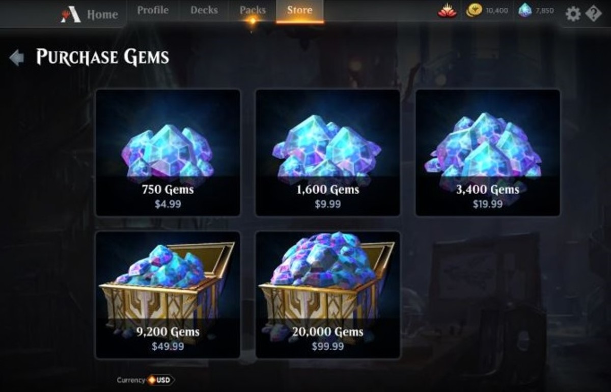 Gems in MTG Arena cost real money