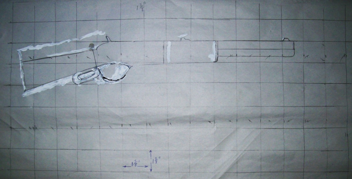 This template will show an image the size you want to cut out of your board. It should be about 22" long—1 3/8" squares on a side.