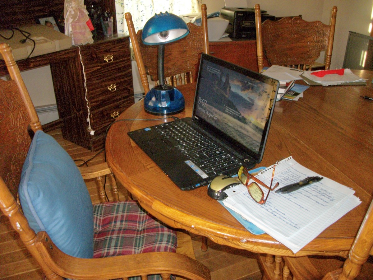 My makeshift workspace until I can fix up a permanent writing area